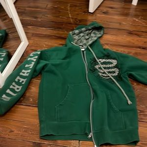 Harry Potter Slytherin green full zip hoodie. Size xs